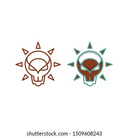 skull light bulb idea logo icon vector