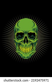 Skull with light vector illustration