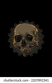 Skull with light vector illustration
