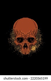 Skull with light vector illustration