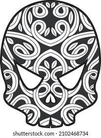 skull line art vector illustration for coloring book. non-traditional type skulls like mandala to provide hours of fun, calm, relaxation, and stress relief through creative expression.