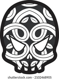 skull line art vector illustration for coloring book. non-traditional type skulls like mandala to provide hours of fun, calm, relaxation,xpression.