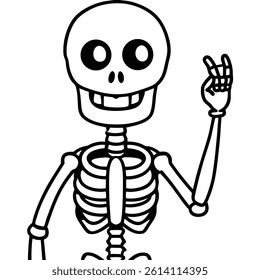 Skull Line Art Vector Illustration