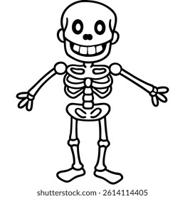 Skull Line Art Vector Illustration