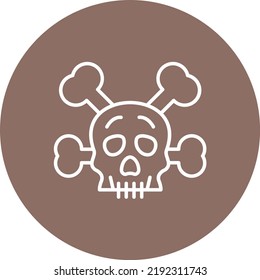 Skull line circle icon vector image. Can also be used for web apps, mobile apps and print media.