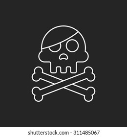 skull line icon