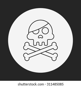 skull line icon