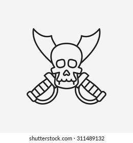 skull line icon