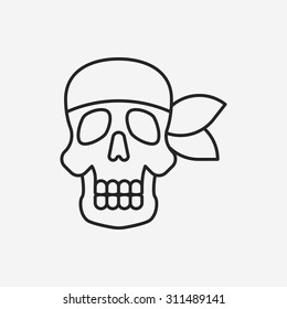 skull line icon