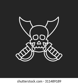 skull line icon