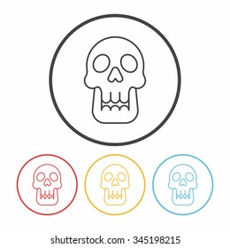 skull line icon