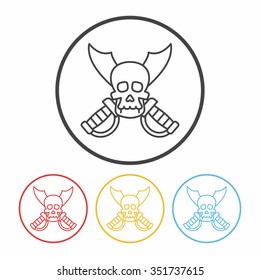 skull line icon