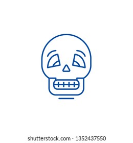 Skull line icon concept. Skull flat  vector symbol, sign, outline illustration.