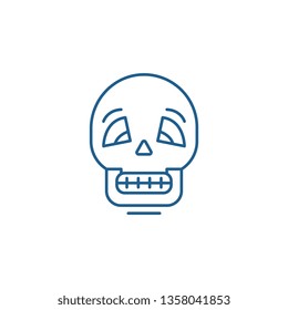 Skull line icon concept. Skull flat  vector symbol, sign, outline illustration.
