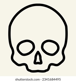 Skull line icon. Danger vector illustration isolated on white. Bones outline style designed for and app. Eps 10.