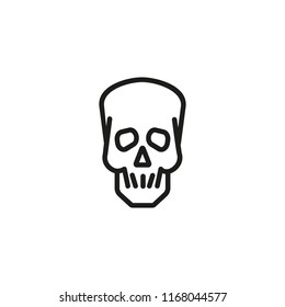Skull line icon. Fear, macabre, dead. Halloween concept. Vector illustration can be used for topics like horror, danger, pirate