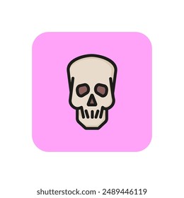 Skull line icon. Fear, macabre, dead. Halloween concept. Vector illustration can be used for topics like horror, danger, pirate