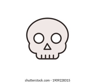 Skull line icon. High quality outline symbol for web design or mobile app. Thin line sign for design logo. Color outline pictogram on white background