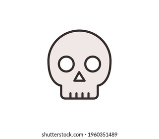 Skull line icon. High quality outline symbol for web design or mobile app. Thin line sign for design logo. Color outline pictogram on white background