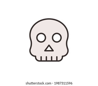 Skull line icon. High quality outline symbol for web design or mobile app. Thin line sign for design logo. Color outline pictogram on white background
