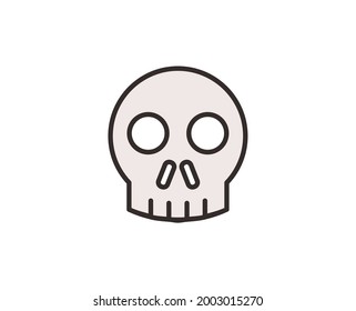 Skull line icon. High quality outline symbol for web design or mobile app. Thin line sign for design logo. Color outline pictogram on white background