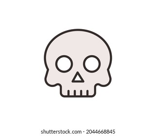 Skull line icon. High quality outline symbol for web design or mobile app. Thin line sign for design logo. Color outline pictogram on white background