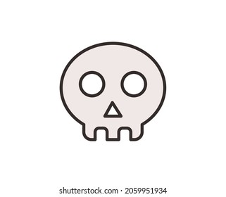 Skull line icon. High quality outline symbol for web design or mobile app. Thin line sign for design logo. Color outline pictogram on white background