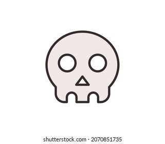 Skull line icon. High quality outline symbol for web design or mobile app. Thin line sign for design logo. Color outline pictogram on white background