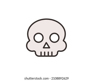 Skull line icon. High quality outline symbol for web design or mobile app. Thin line sign for design logo. Color outline pictogram on white background