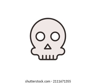 Skull line icon. High quality outline symbol for web design or mobile app. Thin line sign for design logo. Color outline pictogram on white background