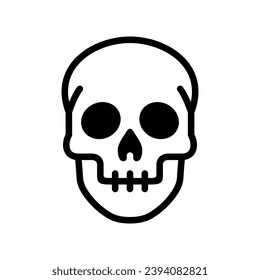 Skull line icon, Human skeleton head. Death, pirate and danger symbol. Vector illustration