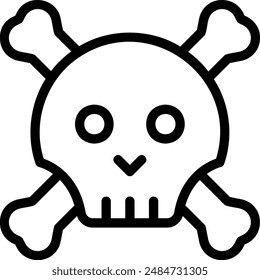 skull line icon illustration vector