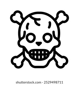 skull line icon illustration vector graphic. Simple element illustration vector graphic, suitable for app, websites, and presentations isolated on white background