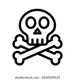 skull line icon illustration vector graphic. Simple element illustration vector graphic, suitable for app, websites, and presentations isolated on white background