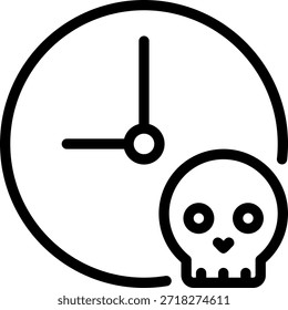 Vector de ilustración de icono de línea de cráneo