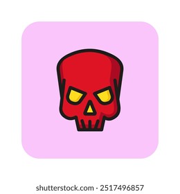 Skull line icon. Skeleton, bone, head. Death concept. Can be used for topics like cemetery, poison, medicine