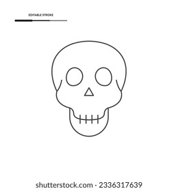 Skull Line Icon Vector Design.