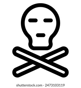 skull line icon vector illustration isolated on white background