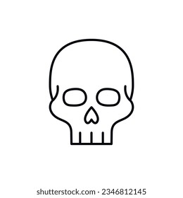 Skull line icon.Outline vector graphic from halloween collection.Vector Illustration