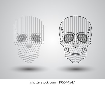 Skull line jaw dead head tattoo