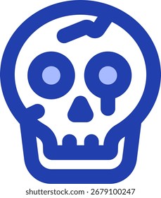 skull line style icon design
