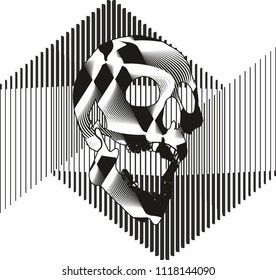 skull line vector art