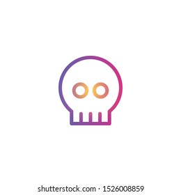 Skull  - Line Vector Icon