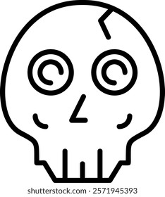 Skull Line Vector Icon Design