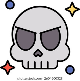 Skull Line vector Icon Design