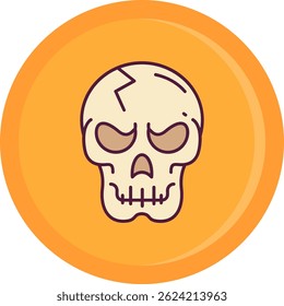 Design de ícone de vetor de Linha de Caveira