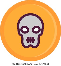 Skull Line vector Icon Design