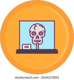 Skull Line vector Icon Design