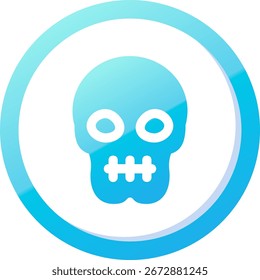 Diseño de icono de Vector de línea de cráneo