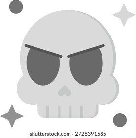 Design de ícone de vetor de Linha de Caveira